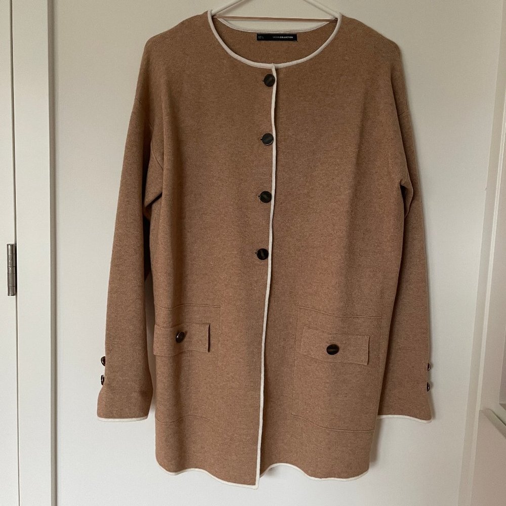 Sfera Collection Cardigan Sweater Jacket Brown Size Large